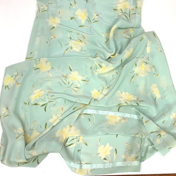 Vintage 100% Silk Maxi Floral Romantic Cottagecore Dress By Rena Rowan Sz 14P - Picture 13 of 16
